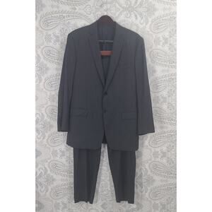 Versace Collection Men black wool pinstripe suit Size 54 Designer Formal Wedding